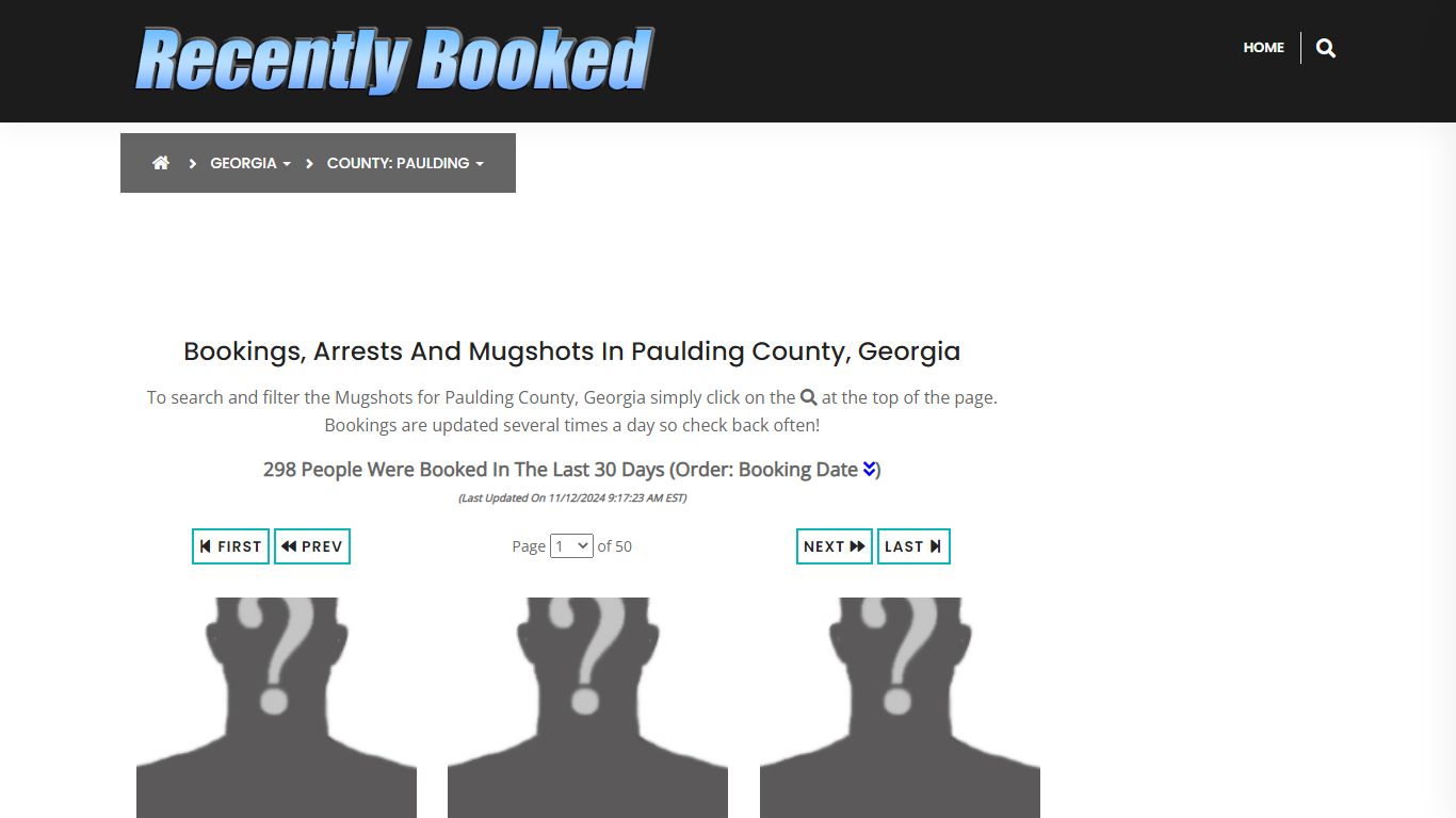 Bookings, Arrests and Mugshots in Paulding County, Georgia