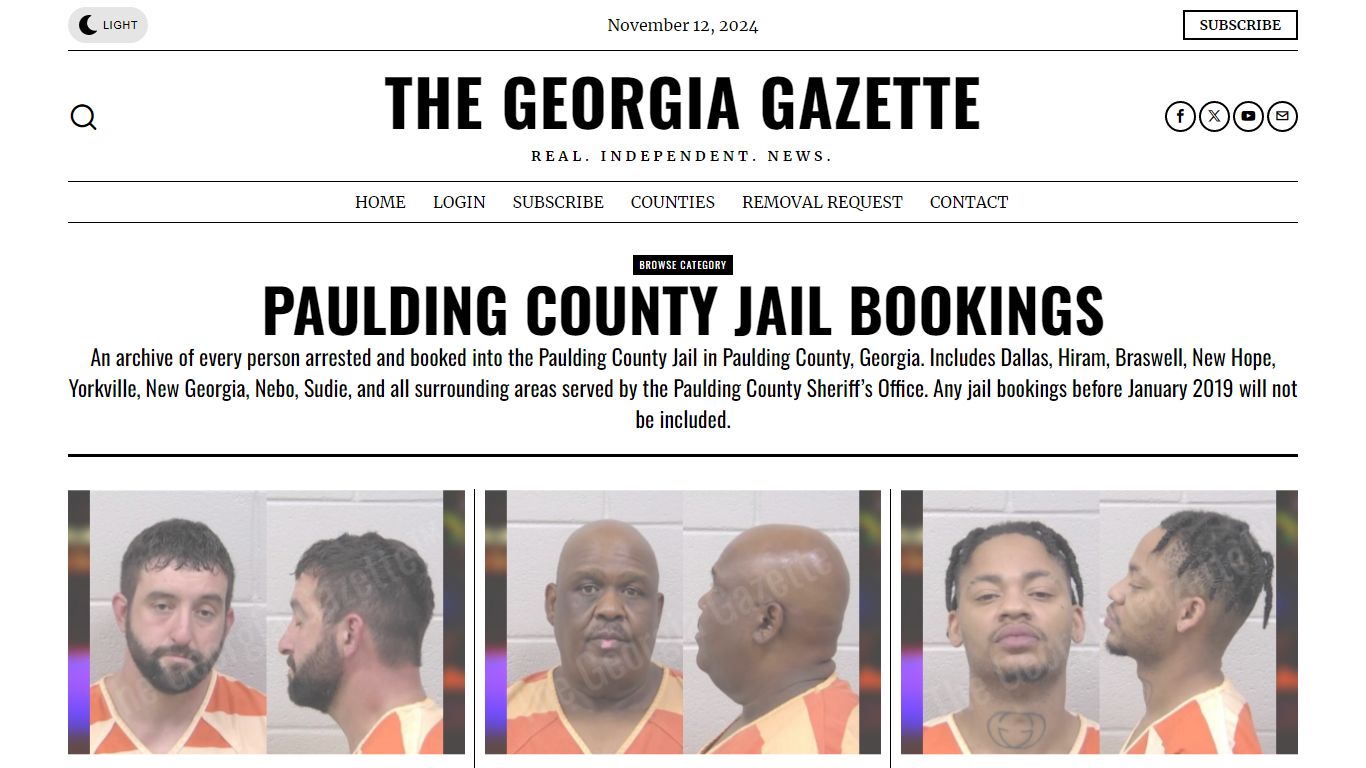 Paulding County Jail Bookings – The Georgia Gazette