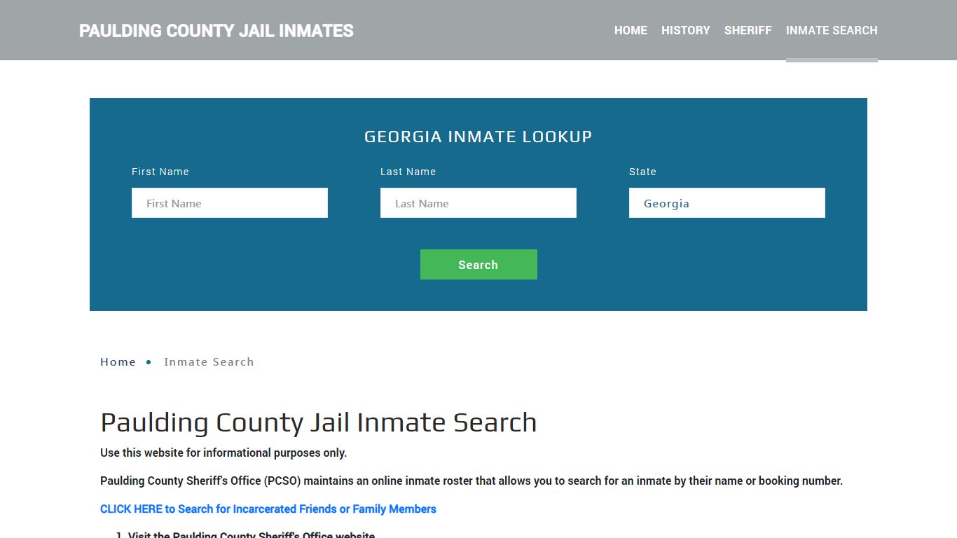 Paulding County, GA Detainee Lookup